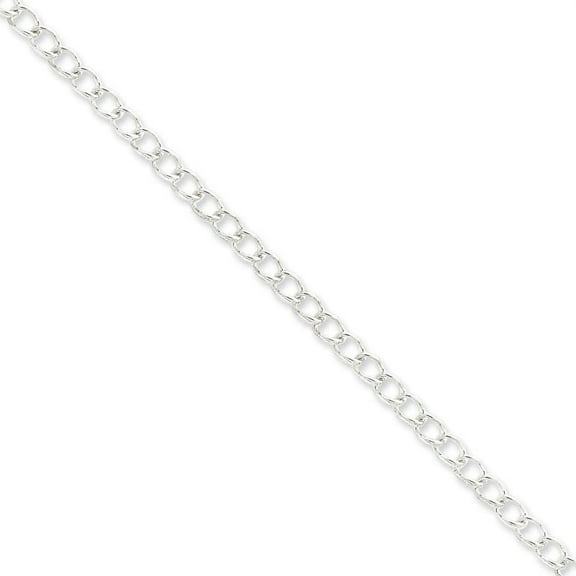 Primal Silver Sterling Silver 4.5mm Polished Half Round Wire Curb Chain