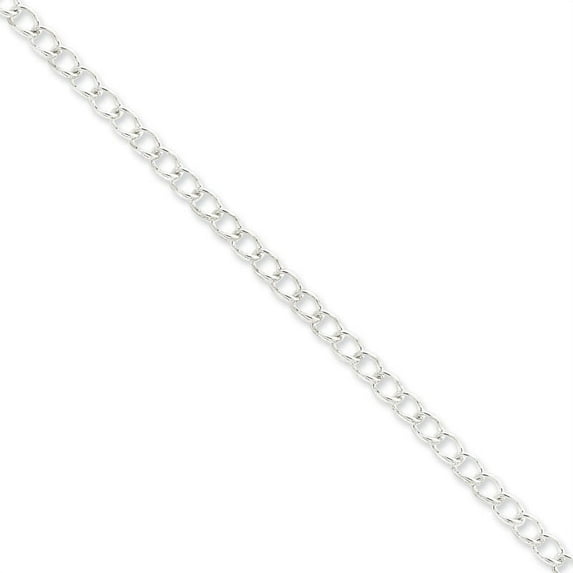 Primal Silver Sterling Silver 4.5mm Polished Half Round Wire Curb Chain