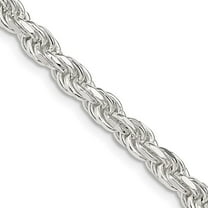 Primal Silver Sterling Silver 4.75mm Diamond-cut Rope Chain