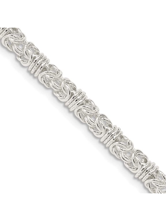 Sterling Silver 4 mm Polished Fancy Byzantine Chain