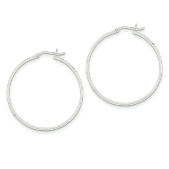 Primal Silver Sterling Silver 40mm Hoop Earrings