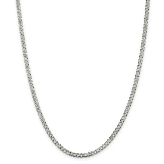 Primal Silver Sterling Silver 4mm Pave Curb Chain