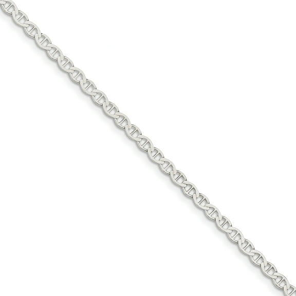 Primal Silver Sterling Silver 4mm Polished Flat Anchor Chain Bracelet