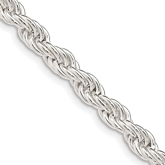 Primal Silver Sterling Silver 5.0mm Solid Rope Chain