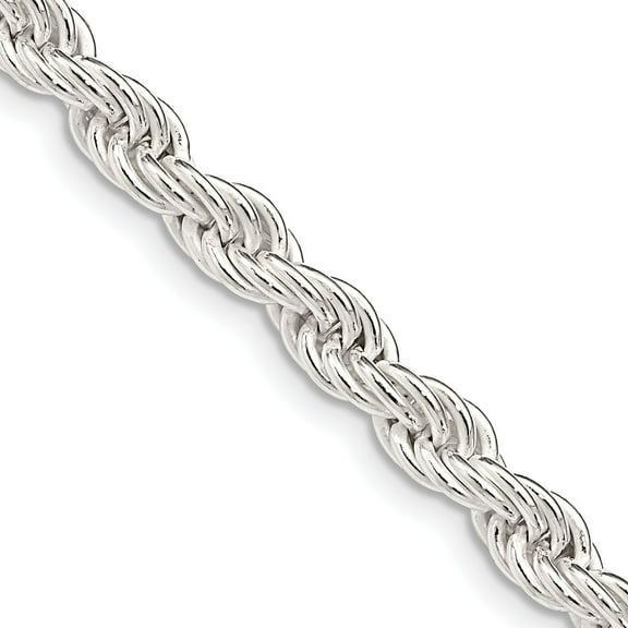 Primal Silver Sterling Silver 5.0mm Solid Rope Chain