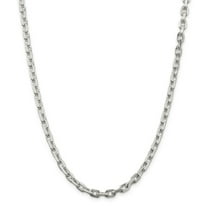 Primal Silver Sterling Silver 5.4mm Beveled Oval Cable Chain