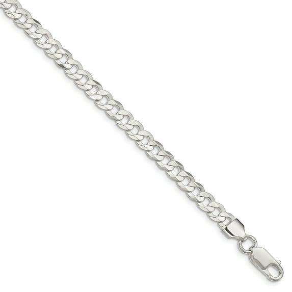 Primal Silver Sterling Silver 5.65mm Concave Beveled Curb Chain