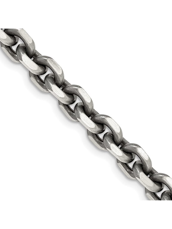 Sterling Silver 5.6mm Antiqued Cable Chain