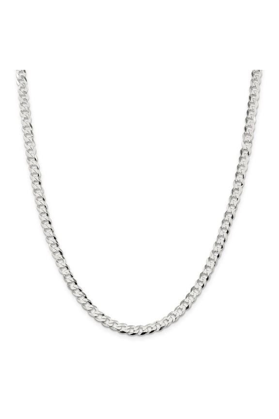 Sterling Silver 5.75mm Close Link Flat Curb Chain