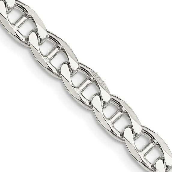 Primal Silver Sterling Silver 5.7mm Flat Cuban Anchor Chain