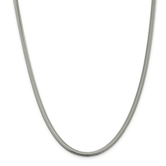 Primal Silver Sterling Silver 5mm Flat Oval Snake Chain
