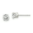 thumbnail image 1 of Primal Silver Sterling Silver 5mm Round Snap Set Cubic Zirconia Stud Earrings, 1 of 4