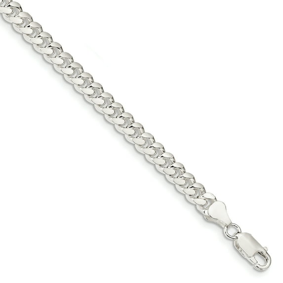 Primal Silver Sterling Silver 6.00mm Domed Curb Chain Bracelet