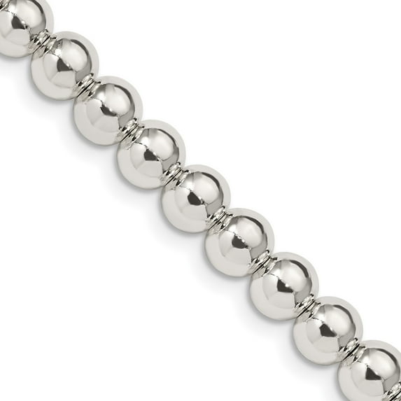 Primal Silver Sterling Silver 6.10mm Beaded Box Chain