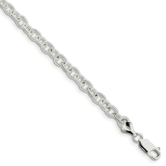 Primal Silver Sterling Silver 6.25mm Fancy Rolo Chain Bracelet