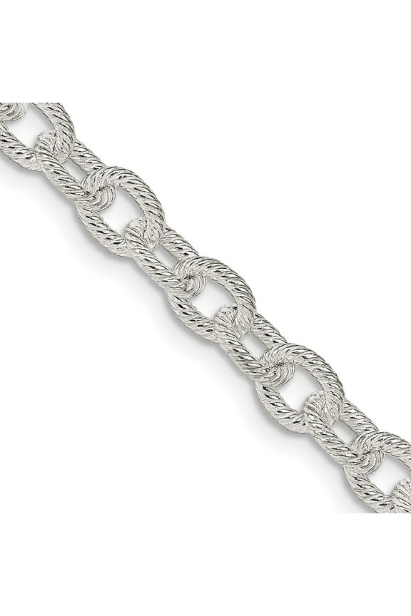 Sterling Silver 6.25mm Fancy Rolo Chain
