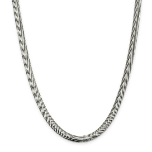 Primal Silver Sterling Silver 6.25mm Flat Oval Snake Chain