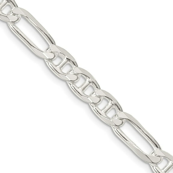 Primal Silver Sterling Silver 6.5mm Figaro Anchor Chain