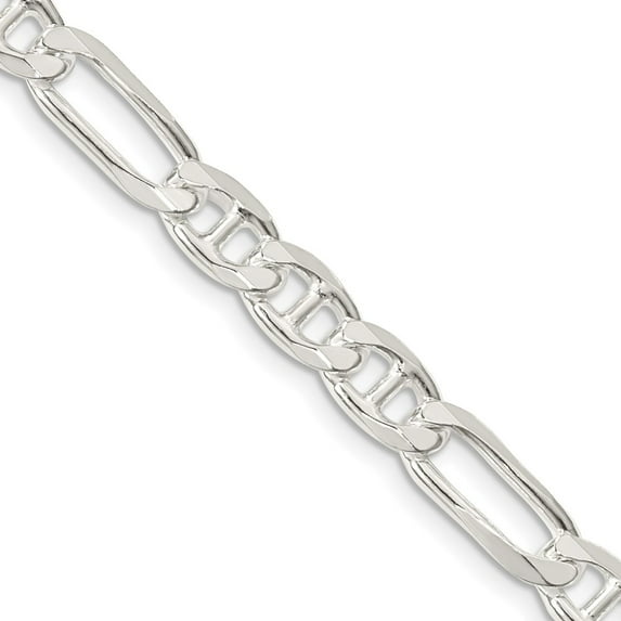 Primal Silver Sterling Silver 6.5mm Figaro Anchor Chain