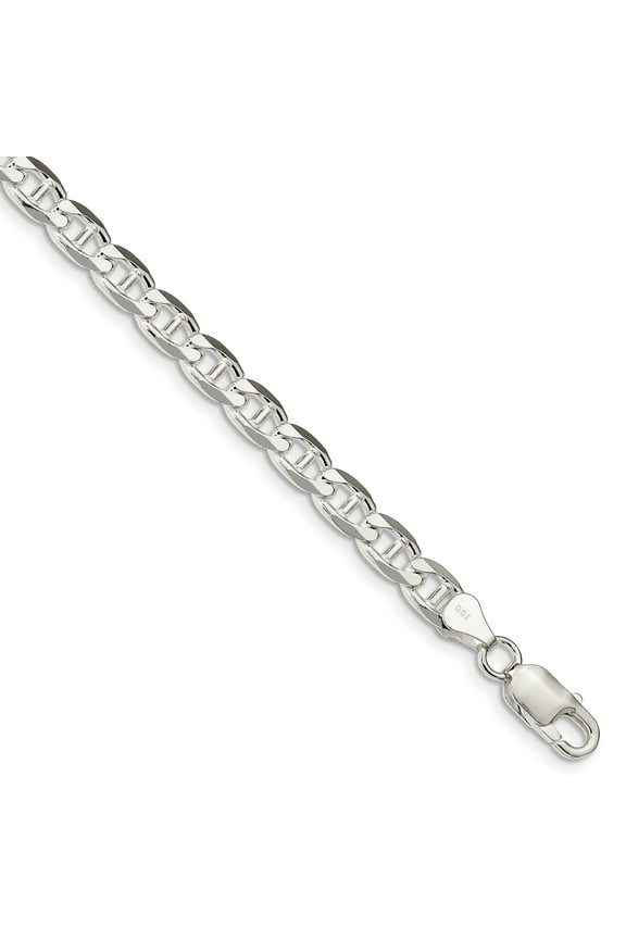 Sterling Silver 6.5mm Flat Anchor Chain Bracelet