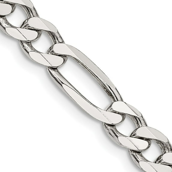 Primal Silver Sterling Silver 6.75mm Figaro Chain