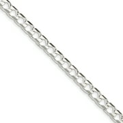 Primal Silver Sterling Silver 6.75mm Polished Open Curb Chain Bracelet