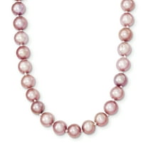 Primal Silver Sterling Silver 6-7mm Purple Freshwater Cultured Pearl Necklace