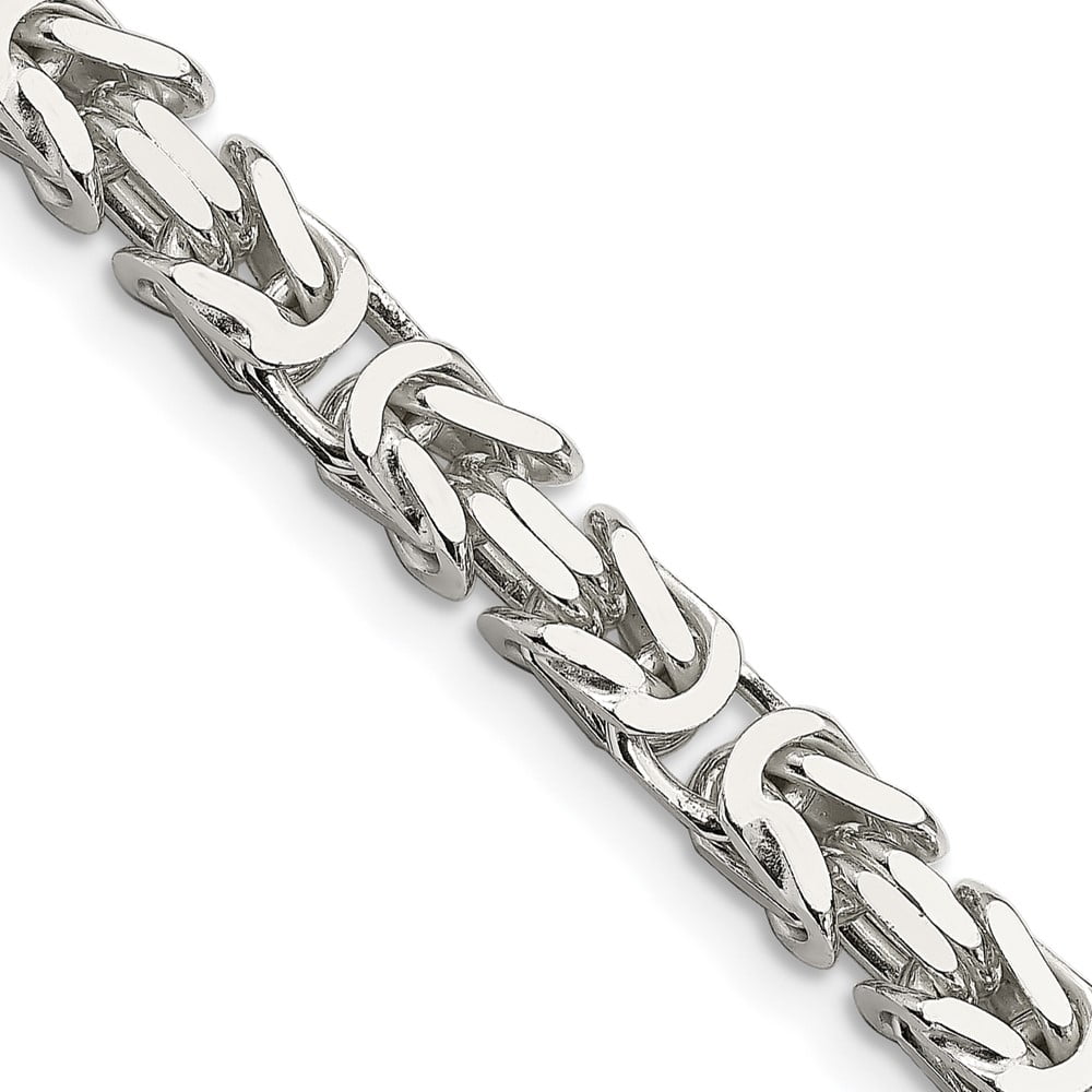 Mens byzantine chain on sale silver