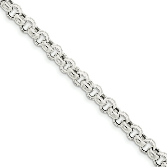 Primal Silver Sterling Silver 7.75mm Rolo Chain Bracelet