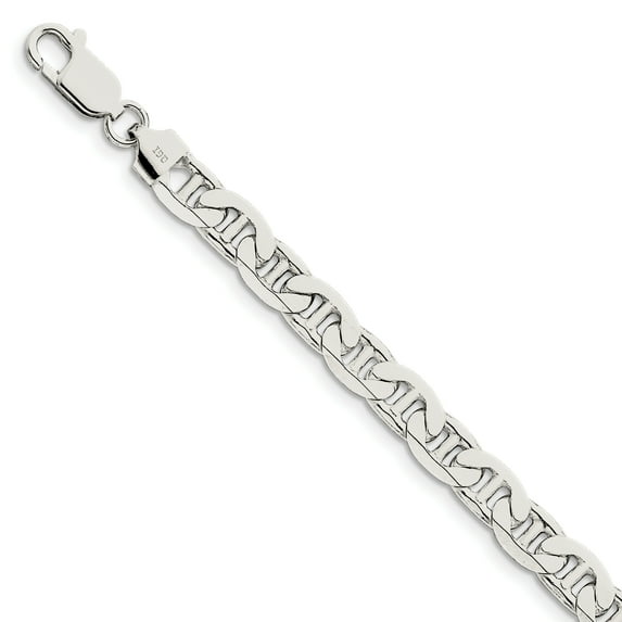 Primal Silver Sterling Silver 7mm Anchor Chain Bracelet