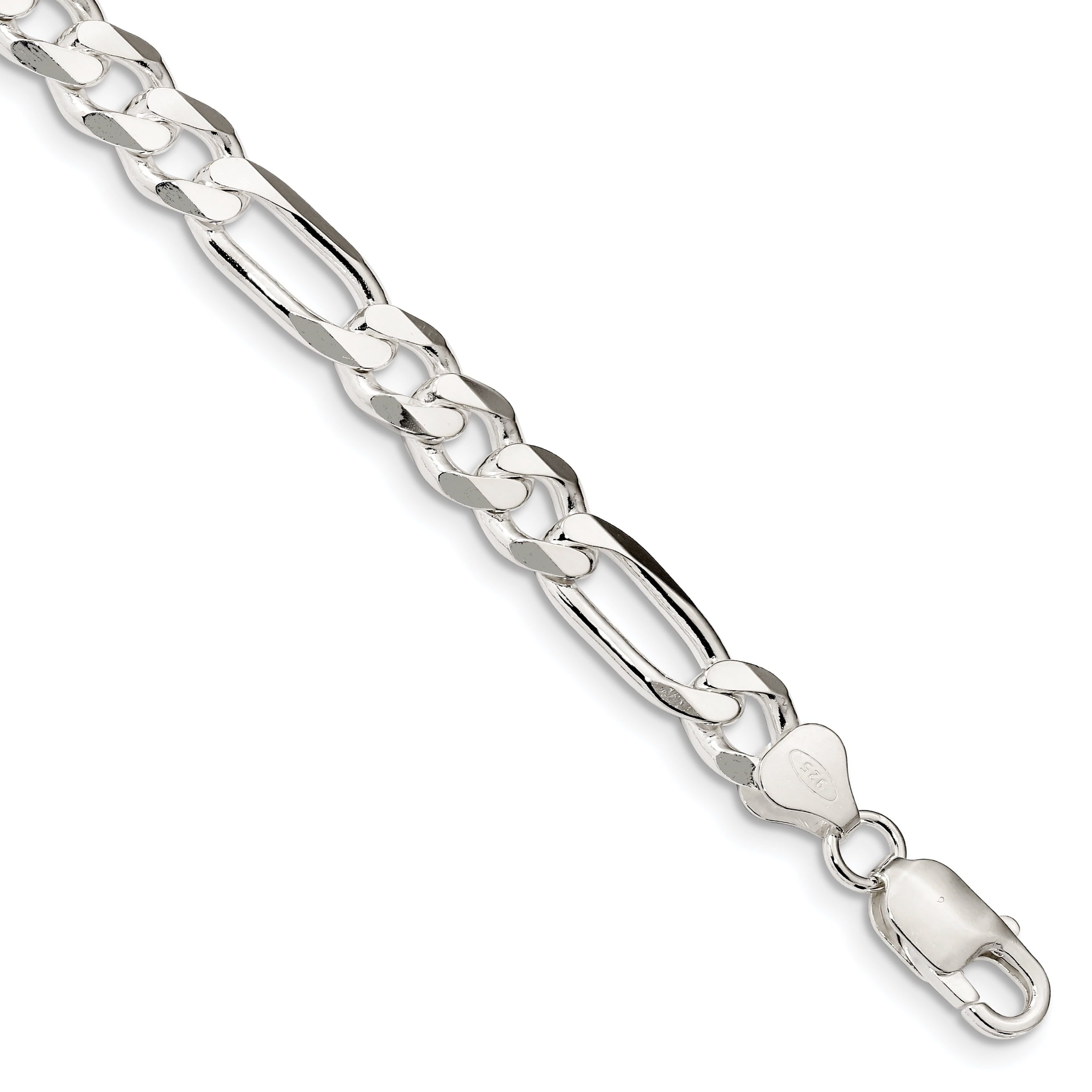 JAXXON 8mm Figaro Silver Bracelet | 8