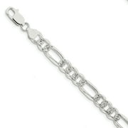 BLACK BOW JEWELRY COMPANY Primal Silver Sterling Silver 8mm Pave Flat Figaro Chain Bracelet