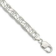 Primal Silver Sterling Silver 9.5mm Anchor Chain Bracelet