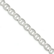 Primal Silver Sterling Silver 9.95mm Polished Flat Anchor Chain Bracelet