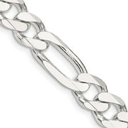 Primal Silver Sterling Silver 9mm Figaro Chain