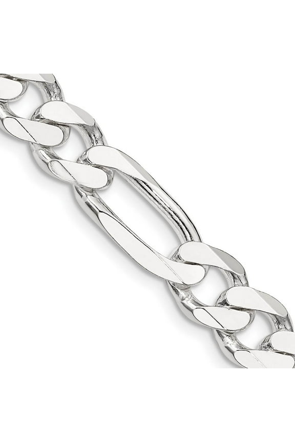 Primal Silver Sterling Silver 9mm Figaro Chain