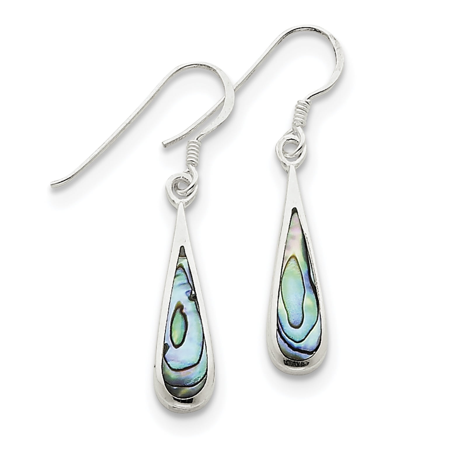 925 Sterling Silver Moonstone & Abalone Dangle Earrings - Star Of David/Celtic/Flower Design, Gift For Women