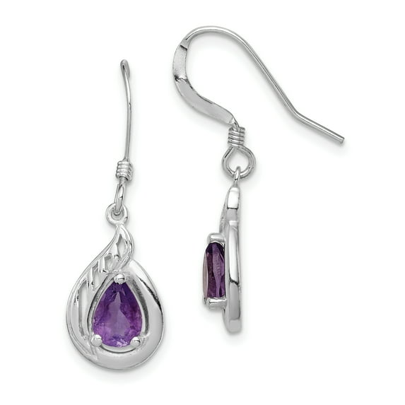 Primal Silver Sterling Silver Amethyst Fancy Dangle Earrings