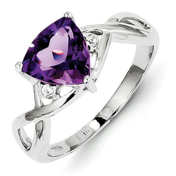 Primal Silver Sterling Silver Amethyst and White Topaz Ring