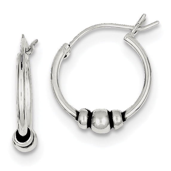 Primal Silver Sterling Silver Antiqued Hoop Earrings