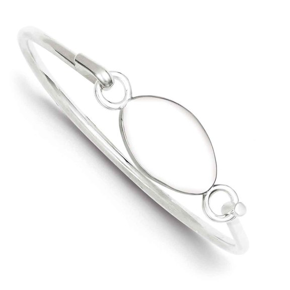 Primal Silver Sterling Silver Bangle with Oval ID Plate Bracelet