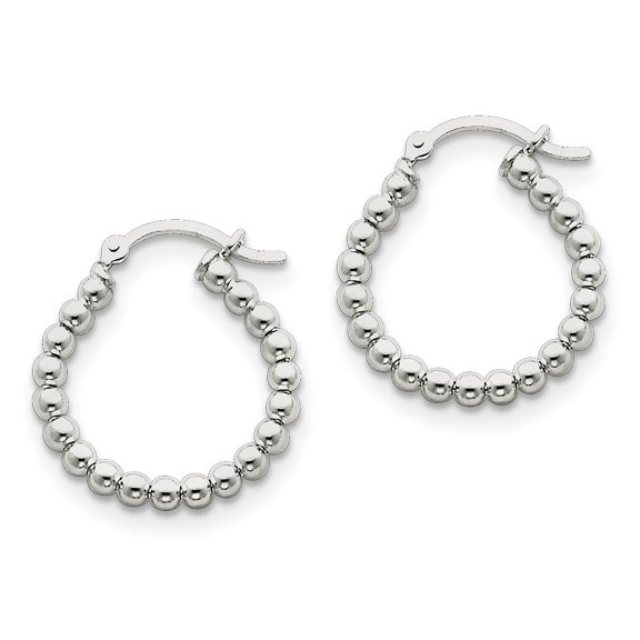 Primal Silver Sterling Silver Beaded Hoop Earrings