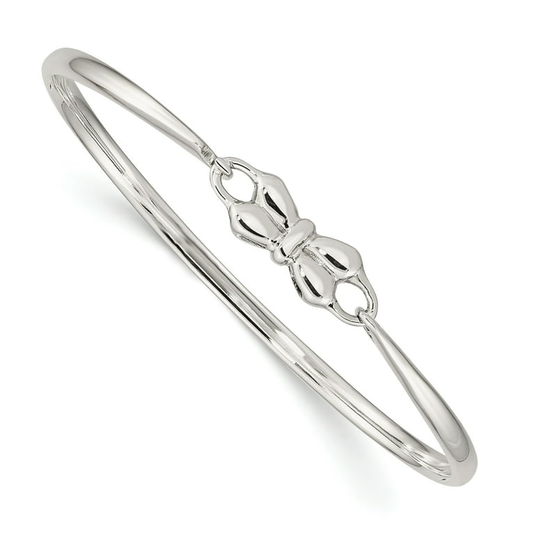 Silver bow bangle best sale