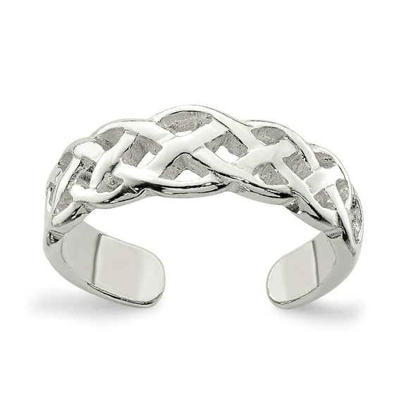 Primal Silver Sterling Silver Celtic Weave Toe Ring