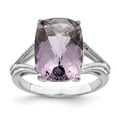 thumbnail image 1 of Primal Silver Sterling Silver Checker Cut Pink Quartz Ring, 1 of 5