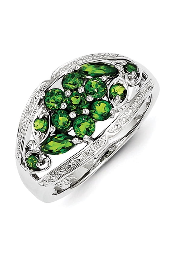 Sterling Silver Chrome Diopside Ring