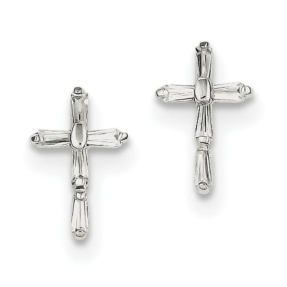 Primal Silver Sterling Silver Cubic Zirconia Cross Post Earrings