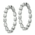 thumbnail image 1 of Primal Silver Sterling Silver Cubic Zirconia In and Out Teardrop Hoop Earrings, 1 of 5