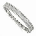 thumbnail image 1 of Primal Silver Sterling Silver Cubic Zirconia Polished Hinged Bangle, 1 of 3