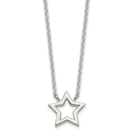 Primal Silver Sterling Silver Cut-out Star Pendant Necklace